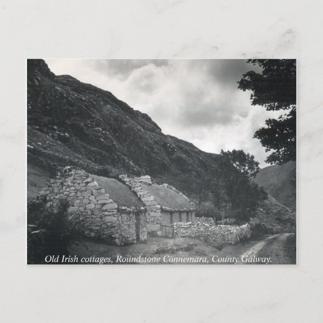 Carte Postale Anciennes chaumières irlandaises, Galway Irlande (Devant)