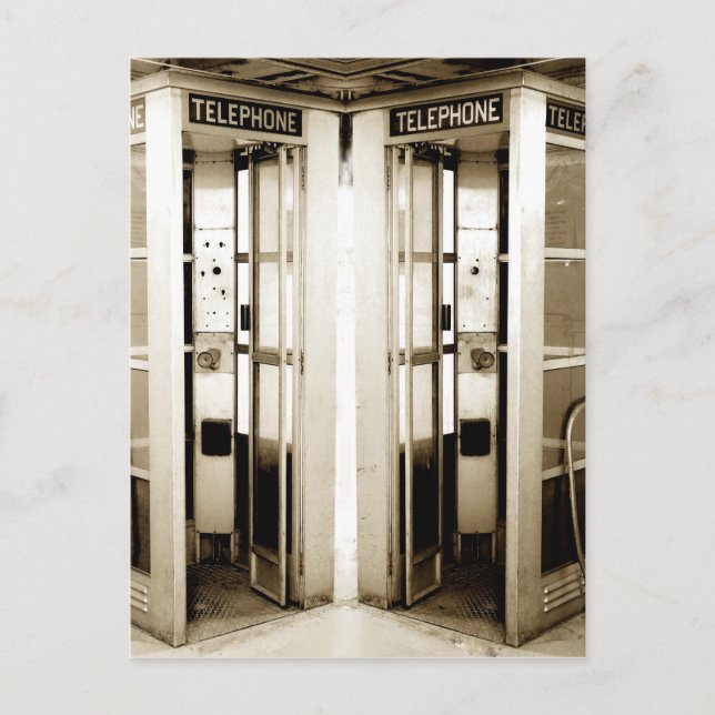 Carte Postale Anciens cabines téléphoniques photographie  (Devant)