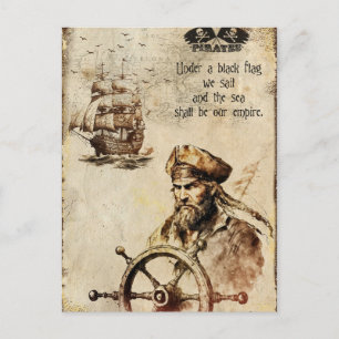 Carte Postale Anciens pirates du navire des Caraïbes Capitaine D