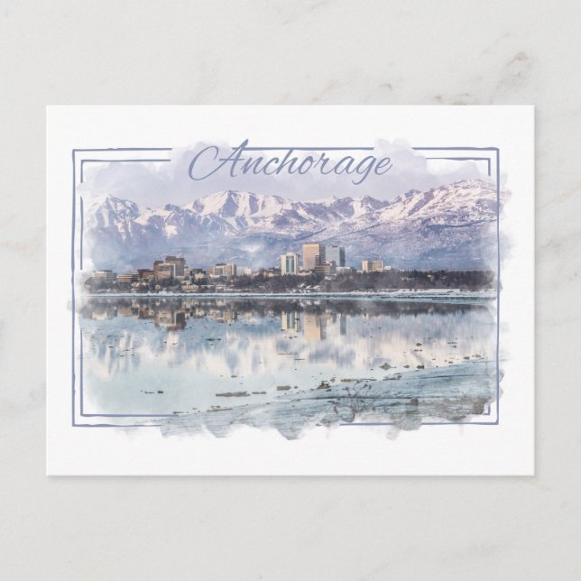 Carte postale Ancrage Alaskan Watercolor (Devant)