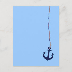 Carte Postale ancre bleu marine