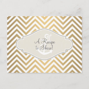 Carte Postale Ancre nautique moderne Preppy Chevron Stripe