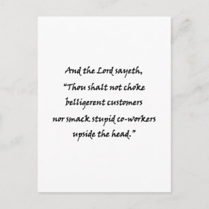 Carte Postale And the Lord sayeth