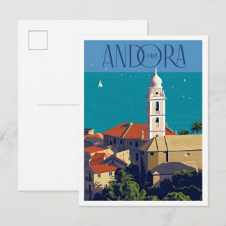 Carte Postale Andora Italie Art Voyage Vintage