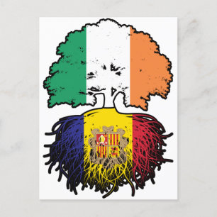 Carte Postale Andorre Andorre Irlande Irlande Arbre Drapeau