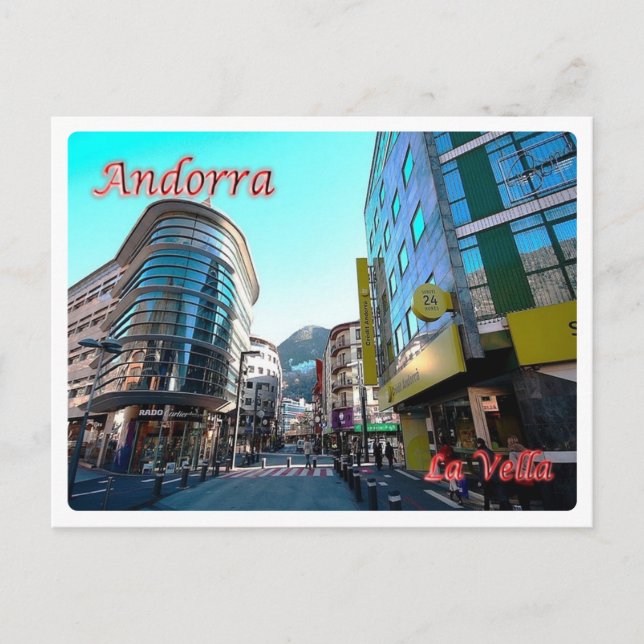 Carte Postale Andorre - La Vella - Centre - (Devant)