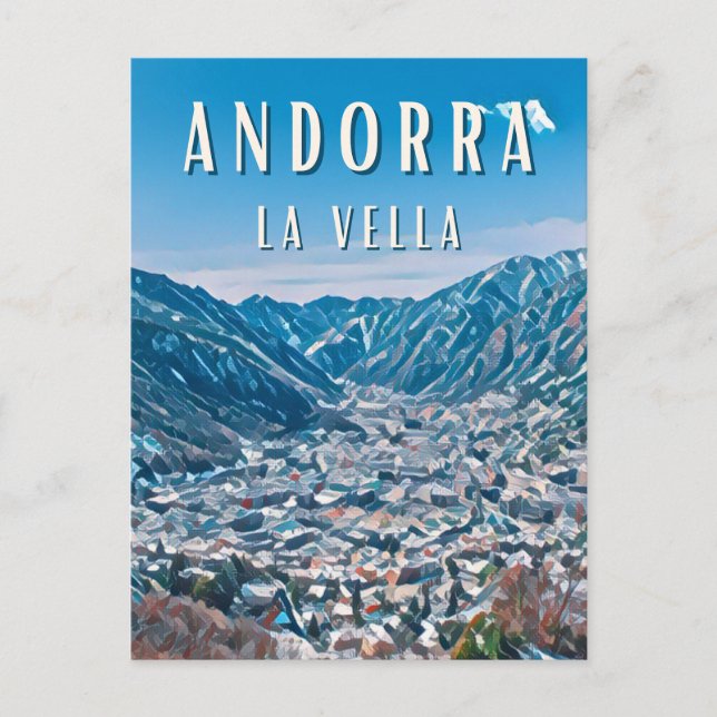 Carte Postale Andorre-la-Vieille, ville de la nature (Devant)