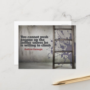 Carte Postale Andrew Carnegie Citation Inspirationnelle "Pousser