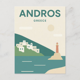 Carte Postale Andros Grèce minimaliste