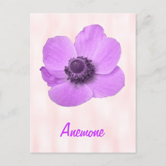 Carte postale Anémonique rose fille personnalisabl