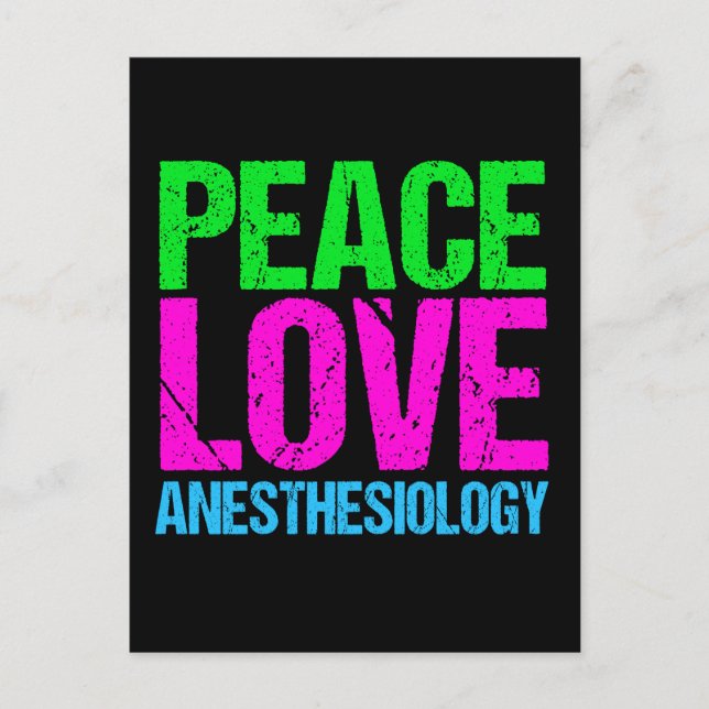 Carte Postale Anesthésiologie de l'amour pour la paix (Devant)