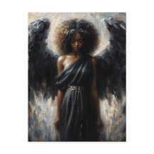 Ange À Peau Noire Avec Ailes Noires