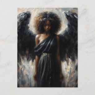 Carte Postale Ange À Peau Noire Avec Ailes Noires