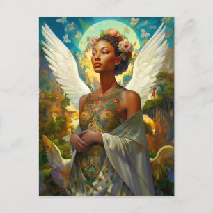 Carte Postale Ange afro-américain déesse Imaginaire Art