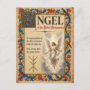 Carte Postale Ange, Art du Bestiaire Médiéval