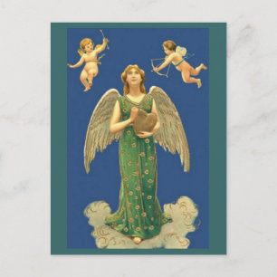 Carte Postale Ange Avec Coeur Et Cupidon