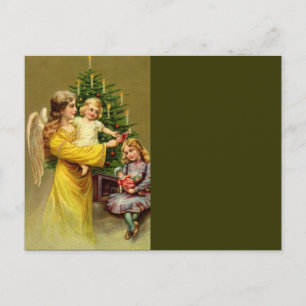 Carte Postale Ange avec enfants et arbre