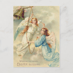 Carte Postale Ange Chérubin Ciel Cloche Sonnante