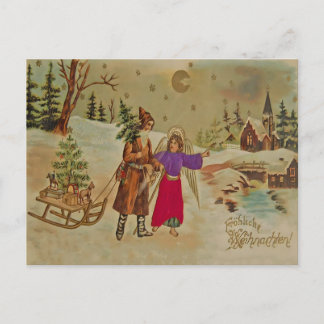 Carte Postale Ange Christkind victorien Fröhliche Weihnachten!