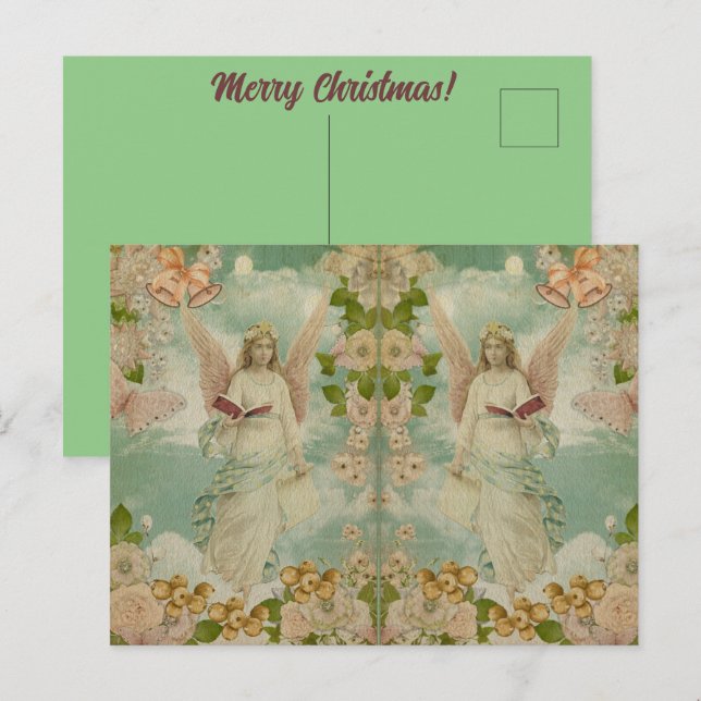 Carte Postale Ange Christmas Bells (Devant / Derrière)