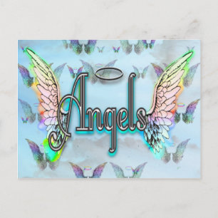 Carte Postale Ange d'art Word avec ailes et halo