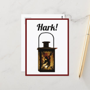 Carte Postale Ange de Noël Lanterne Décor de vacances d'hiver
