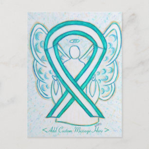 Carte postale ange du ruban de sensibilisation au 