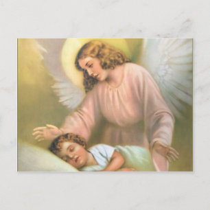 Carte Postale Ange gardien avec enfant