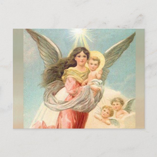 Carte Postale Ange gardien avec enfants (Devant)