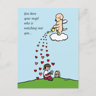 Carte Postale Ange jaune du Labrador avec amour 2