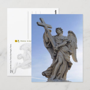 Carte Postale Angel avec la Croix, Rome, Italie -