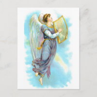 Angel Bleu Et Harpe