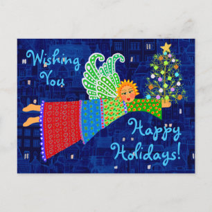 Carte postale Angel Christmas Tree personnalisée