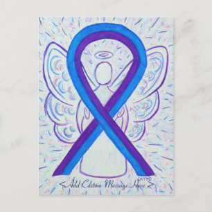 Carte postale Angel couleur bleu et violet