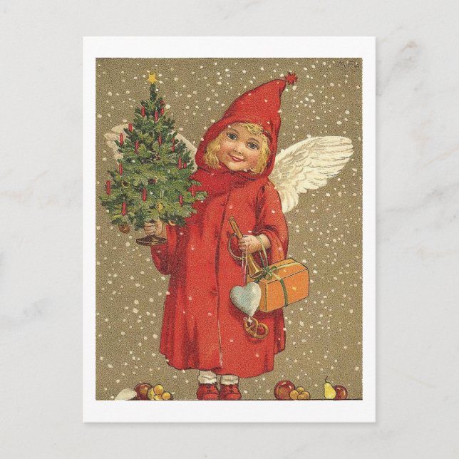 Carte Postale Angel en manteau rouge (Devant)