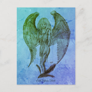 Carte Postale Angel en style tatouage