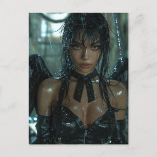 Carte Postale Angel foncé dans la pluie