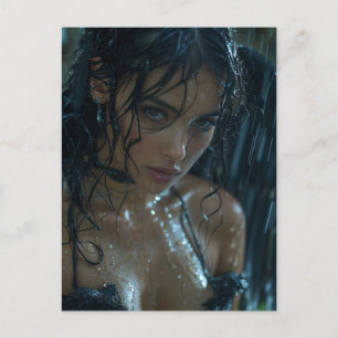 Carte Postale Angel foncé dans la pluie