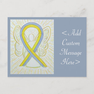 Carte postale Angel gris et jaune de sensibilisati