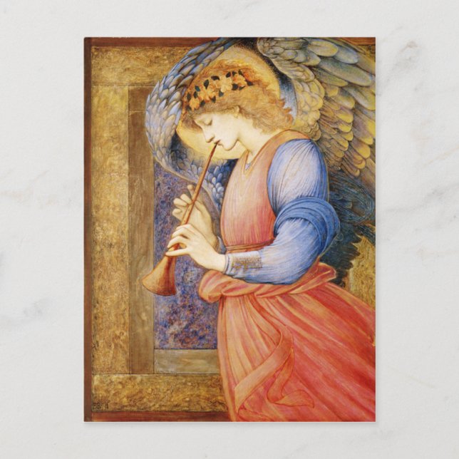 Carte Postale Angel Jouer un Flageolet - Edward Burne-Jones (Devant)