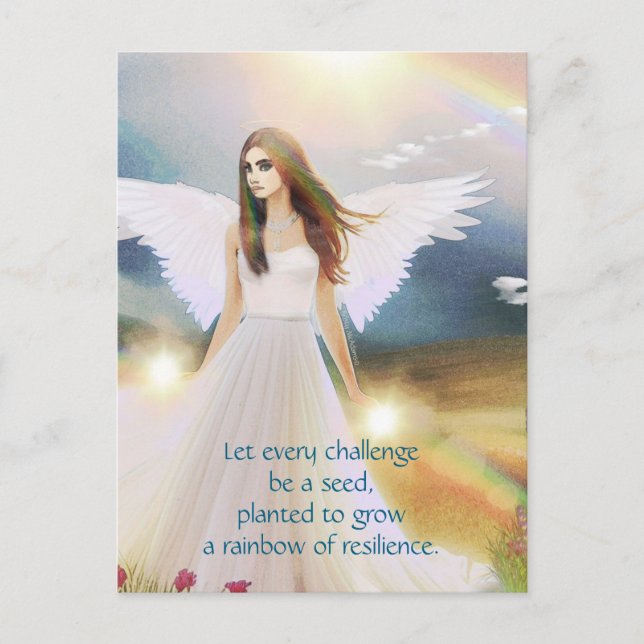 Carte Postale Angel of Hope Rainbow Inspiration Citation Art (Devant)