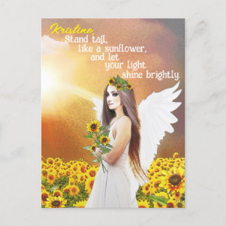 Carte Postale Angel Sunflower Stand Tall Citation Personnalisée 