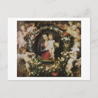 Carte Postale Anges Madonna et enfants Rubens Art