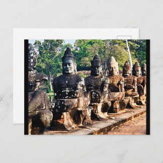 Carte Postale Angkor Thom God Statues 