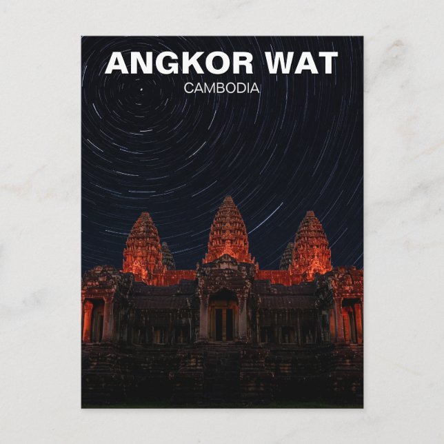 Carte Postale Angkor Wat Cambodge la nuit (Devant)