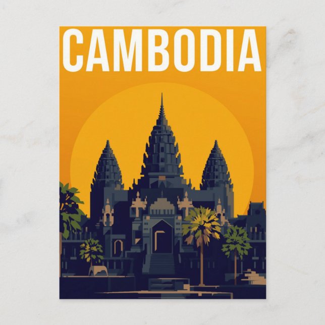 Carte Postale Angkor Wat Cambodia Retro (Devant)