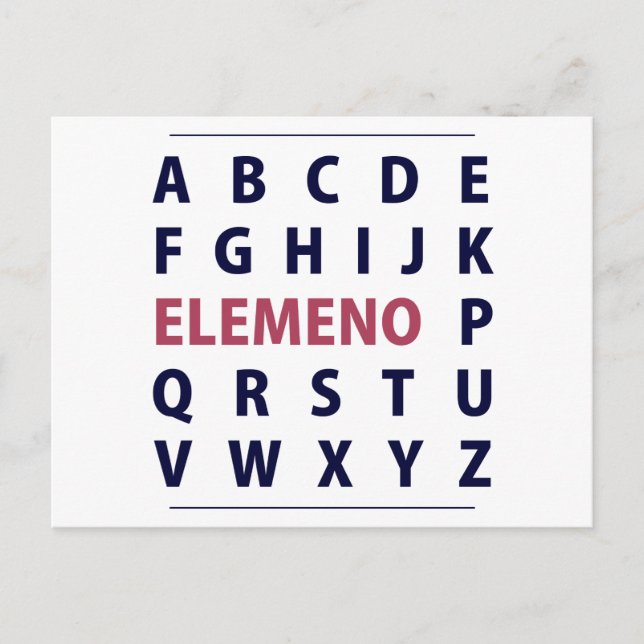 Carte Postale Anglais Alphapbet ELEMENO Song (Devant)