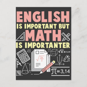 Carte Postale Anglais mais mathématiques est important Mathemati