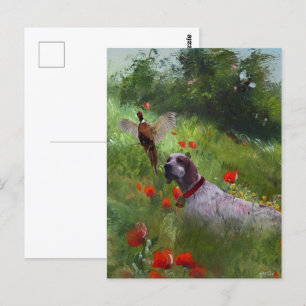 Carte Postale Anglais Setter, Chasse de faisan