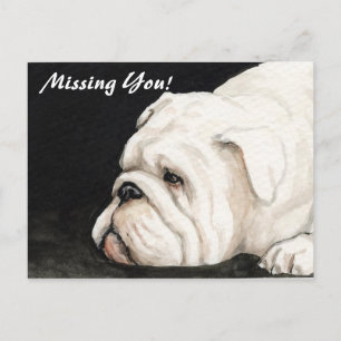 Carte postale anglaise Bulldog "Missing You"